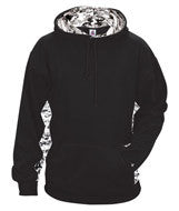 1464 Badger Digital Color Block Performance Hoodie Black/ White Digital