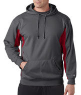 1465 Badger Adult Drive Hooded Fleece Graphite/ Red