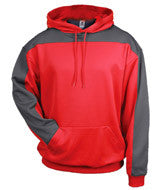 1466 Badger Defender Polyester Hoodie Red/ Graphite