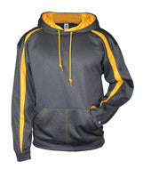 1467 Badger Adult Fusion Hooded Fleece Carbon/ Gold