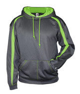 1467 Badger Adult Fusion Hooded Fleece Carbon/ Lime