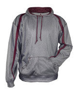 1467 Badger Adult Fusion Hooded Fleece Steel/Maroon