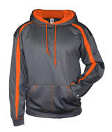 1467 Badger Adult Fusion Hooded Fleece Carbon/ Burnt Orange