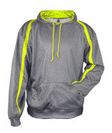 1467 Badger Adult Fusion Hooded Fleece Steel/ Safety Yellow