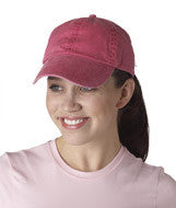 146 Anvil Solid Low-Profile Pigment-Dyed Twill Cap Raspberry