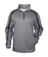1481 Badger Adult Fusion 1/4-Zip Fleece Steel/ Black
