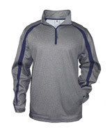 1481 Badger Adult Fusion 1/4-Zip Fleece Steel/ Navy