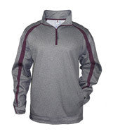 1481 Badger Adult Fusion 1/4-Zip Fleece Steel/ Maroon