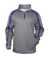 1481 Badger Adult Fusion 1/4-Zip Fleece Steel/ Purple