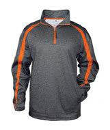 1481 Badger Adult Fusion 1/4-Zip Fleece Carbon/Burnt Orange