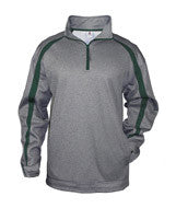1481 Badger Adult Fusion 1/4-Zip Fleece Steel/ Forest