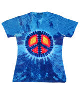 1555 Tie-Dye Ladies' Sublimation-Dyed Tee Blue Peace 698