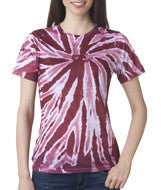 1555 Tie-Dye Ladies' Sublimation-Dyed Tee Wine Twist