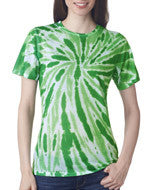 1555 Tie-Dye Ladies' Sublimation-Dyed Tee Dark Green Twist