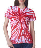 1555 Tie-Dye Ladies' Sublimation-Dyed Tee Red Twist