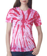 1555 Tie-Dye Ladies' Sublimation-Dyed Tee Pink Twist
