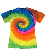 1555 Tie-Dye Ladies' Sublimation-Dyed Tee Rainbow Swirl 699