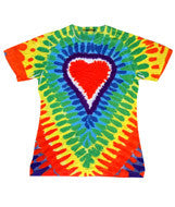 1555 Tie-Dye Ladies' Sublimation-Dyed Tee Rainbow Heart 649