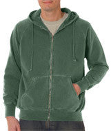 1563 Chouinard Adult Full-Zip Hooded Sweatshirt Light Green PgmDye