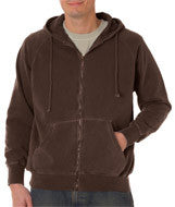 1563 Chouinard Adult Full-Zip Hooded Sweatshirt Chocolate PgmDye