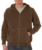 1563 Chouinard Adult Full-Zip Hooded Sweatshirt Brown DirDye