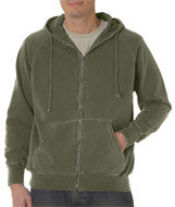 1563 Chouinard Adult Full-Zip Hooded Sweatshirt Sage DirDye