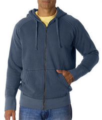 1564 Chouinard Adult Heavyweight Frayed Full-Zip Hooded Sweatshirt Denim Pgmdye