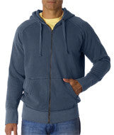 1564 Chouinard Adult Garment-Dyed Heavyweight Frayed Full-Zip Hooded Sweatshirt Denim PgmDye