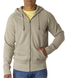 1564 Chouinard Adult Heavyweight Frayed Full Zip Hooded Sweatshirt Sandstone Pgmdye