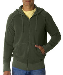 1564 Chouinard Adult Heavyweight Frayed Full-Zip Hooded Sweatshirt Hemp Pgmdye