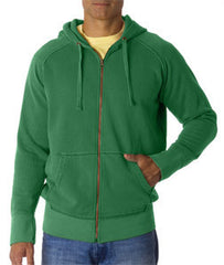 1564 Chouinard Adult Heavyweight Frayed Full-Zip Hooded Sweatshirt Grass Pgmdye