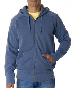 1564 Chouinard Adult Heavyweight Frayed Full Zip Hooded Sweatshirt Blue Jean Pgmdye