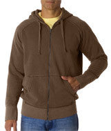 1564 Chouinard Adult Garment-Dyed Heavyweight Frayed Full-Zip Hooded Sweatshirt Brown DirDye