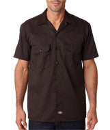 1574 Dickies Adult Short-Sleeve Work Shirt Dark Brown
