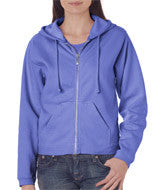 1598 Chouinard Ladies Full-Zip Hooded Sweatshirt Flo Blue PgmDye