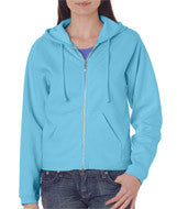 1598 Chouinard Ladies Full-Zip Hooded Sweatshirt Lagoon DirDye