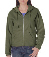 1598 Chouinard Ladies Full-Zip Hooded Sweatshirt Sage DirDye