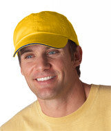 166 Anvil Solid Low-Profile Sandwich Trim Twill Cap Sunshine/ Navy