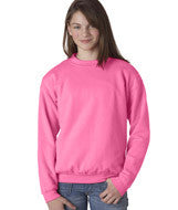 18000B Gildan Heavy Blend&trade; Youth Crew Neck Sweatshirt Safety Pink