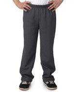 18400B Gildan Heavy Blend&trade; Youth Open-Bottom Sweatpants Charcoal