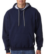 185C00 Gildan Heavy Blend&trade; Adult Contrast Hooded Sweatshirt Navy/ Sport Grey