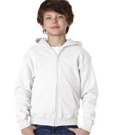 18600B Gildan Heavy Blend&trade; Youth Full-Zip Hooded Sweatshirt White