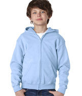 18600B Gildan Heavy Blend&trade; Youth Full-Zip Hooded Sweatshirt Light Blue