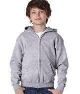 18600B Gildan Heavy Blend&trade; Youth Full-Zip Hooded Sweatshirt Sport Grey (50/50)