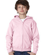 18600B Gildan Heavy Blend&trade; Youth Full-Zip Hooded Sweatshirt Light Pink