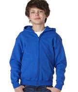 18600B Gildan Heavy Blend&trade; Youth Full-Zip Hooded Sweatshirt Royal
