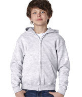 18600B Gildan Heavy Blend&trade; Youth Full-Zip Hooded Sweatshirt Ash (50/50)