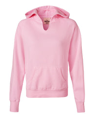 Comfort Colors - Ladies' Pigment-Dyed Frayed Hooded Pullover - 1595 Blossom