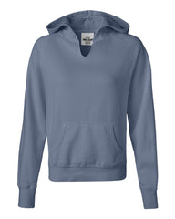 Comfort Colors - Ladies' Pigment-Dyed Frayed Hooded Pullover - 1595 Blue_jean