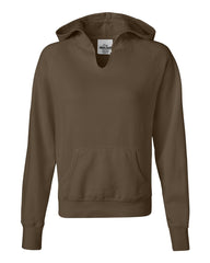 Comfort Colors - Ladies' Pigment-Dyed Frayed Hooded Pullover - 1595 Brown